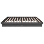 vidaXL Cadre de lit Gris Bois massif 140x190 cm