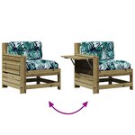 vidaXL Salon de jardin 5 Pièces avec coussins bois de pin imprégné