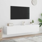 vidaXL Meubles TV muraux avec lumières LED 2 Pièces blanc 80x35x31 cm