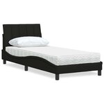 vidaXL Lit avec matelas noir 80x200 cm tissu