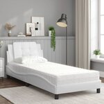 vidaXL Cadre de lit sans matelas Zadar blanc 90x190 cm similicuir