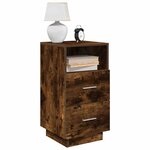 vidaXL Table de chevet avec 2 tiroirs chêne fumé 36x36x68 cm