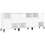 vidaXL Buffets 3 Pièces blanc brillant 60x35x70 cm bois d'ingénierie