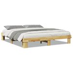 vidaXL Cadre de lit sans matelas 180x200 cm Bois massif Chêne