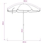 vidaXL Parasol de jardin 240 cm polyester 170T Bleu et Blanc
