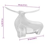 Sculpture de Taureau vidaXL Argent 37x44x17 cm Aluminium