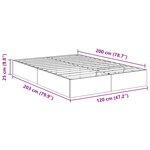 vidaXL Cadre de lit ottoman avec stockage Chêne fumé 193 x 120 x 25 cm