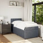 vidaXL Sommier à lattes de lit et matelas Gris foncé 90x200 cm Velours