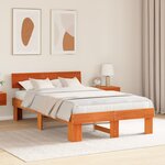 vidaXL Cadre de lit Marron cire 120 x 190 cm Bois massif en pin