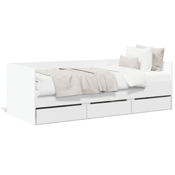 vidaXL Lit de jour avec tiroirs sans matelas blanc 90x190 cm