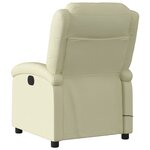 vidaXL Fauteuil de massage inclinable crème cuir véritable