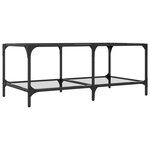 vidaXL Table basse avec dessus en verre transparent 98 5x50x40cm acier