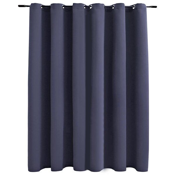 vidaXL Rideau occultant et anneaux en métal Anthracite 290x245 cm