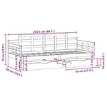 vidaXL Lit de jour avec tiroirs sans matelas 80x200 cm bois massif
