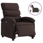 vidaXL Fauteuil inclinable électrique Marron foncé Tissu