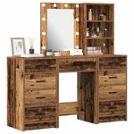 vidaXL Table de Toilette avec tiroir 3 Pièces Marron 40 x 41 x 135 cm