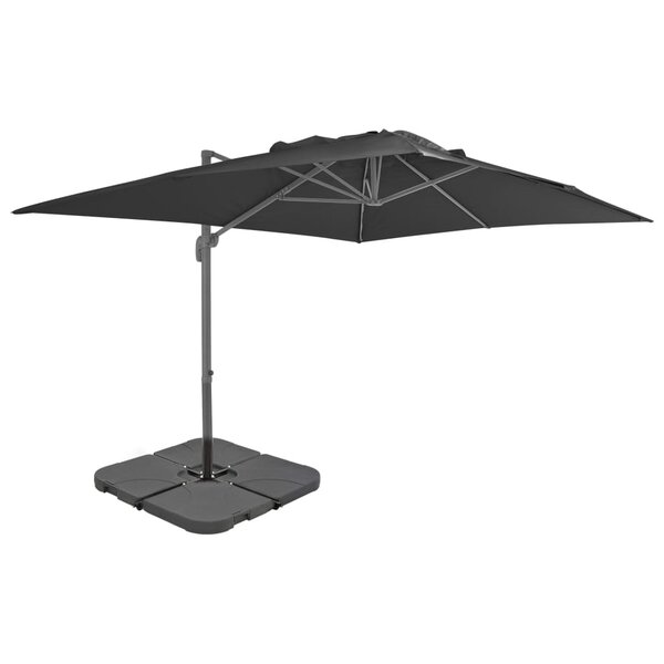 vidaXL Parasol de jardin avec base portable anthracite