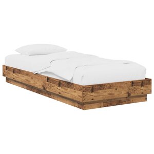 vidaXL Cadre de lit au sol Bois ancien 80 x 200 cm Bois d'ingénierie