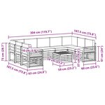 vidaXL Ensembles de canapés 10 Pièces Blanc et Beige 59 x 59 x 37 cm