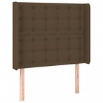 vidaXL Sommier à lattes de lit matelas LED Marron foncé 90x190cm Tissu