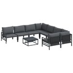 vidaXL Ensemble de canapé de jardin 9 Pièces Anthracite Acier