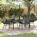 vidaXL Ensemble de salle à manger pour jardin 5 Pièces Noir polyrotin
