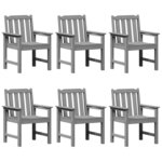 vidaXL Chaises de jardin 6 Pièces Gris clair 65 5 x 55 5 x 88 cm en HDPE