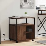 vidaXL Gabarit de bureau avec station de recharge Chêne marron