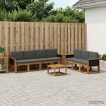 vidaXL Ensemble de canapés d'extérieur 7 Pièces Naturel et Anthracite