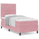 Lit Box Spring vidaXL avec Matelas Rose 90x200 cm Velours