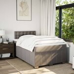 vidaXL Sommier à lattes de lit avec matelas Taupe 120x200 cm Tissu