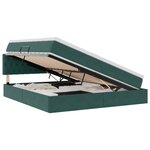 vidaXL Lit de rangement LED avec matelas Vert foncé 180 x 200 cm