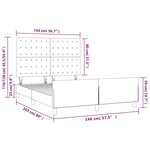 vidaXL Cadre de lit avec tête de lit Gris foncé 140x200 cm Tissu