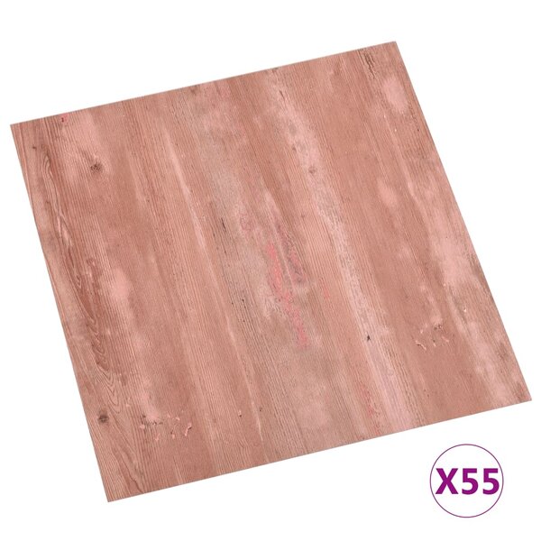 vidaXL Dalles de plancher autoadhésives 55 Pièces PVC 5 11 m² rouge