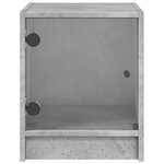 vidaXL Tables de chevet et portes vitrées 2 Pièces gris béton 35x37x42 cm