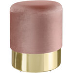 Tectake Pouf coffre de rangement aspect velours SARINA - rose