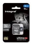 Carte mémoire Micro SD Integral UltimaPro 16 Go Class 10 + adaptateur SD (90Mo/s)