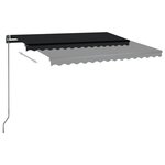 Vidaxl auvent manuel rétractable avec poteaux 3x2 5 m anthracite