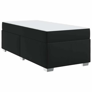 vidaXL Cadre de lit avec matelas Noir 90 x 200 cm tissu