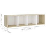 vidaXL Meuble TV blanc chêne sonoma 142 5x35x36 5 cm bois d'ingénierie
