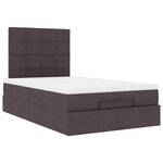 VidaXL Cadre de lit ottoman avec matelas marron foncé 120x190 cm tissu