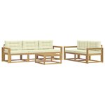 vidaXL Ensemble de canapés d'extérieur 6 pc Blanc et crème
