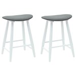 vidaXL Chaises de salle à manger 2 pc Bois de Caoutchouc Massif Blanc