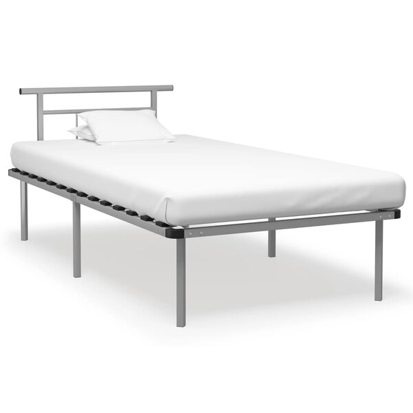 vidaXL Cadre de lit Gris Métal 100x200 cm