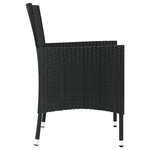 vidaXL Chaises de jardin avec coussins lot de 4 Résine tressée Noir