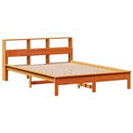 vidaXL Lit bibliothèque sans matelas cire marron 120x190cm pin massif