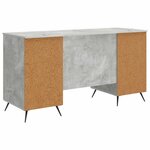 vidaXL Bureau Gris béton 142 5 x 50 x 75 cm Bois d'ingénierie