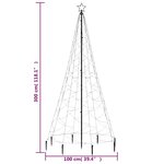 vidaXL Arbre de Noël avec poteau en métal 500 LED colorées 3 m
