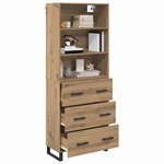 vidaXL Haut Armoire avec tiroir Chêne artisanal 69 5 x 34 x 180 cm