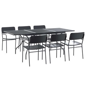 vidaXL Ensemble de salle à manger pour jardin 7 Pièces Anthracite Acier